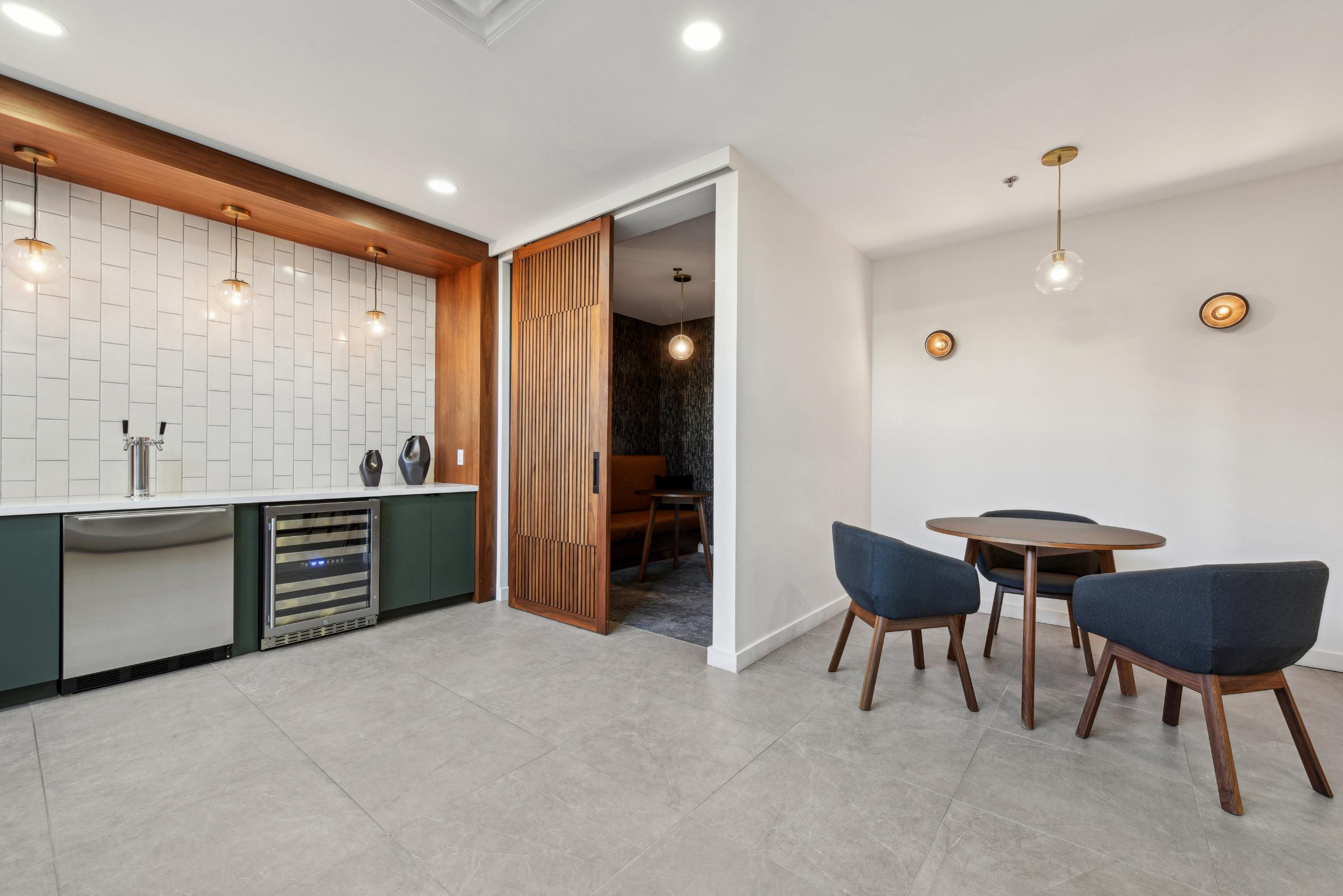 Drink dispensers and private conference room