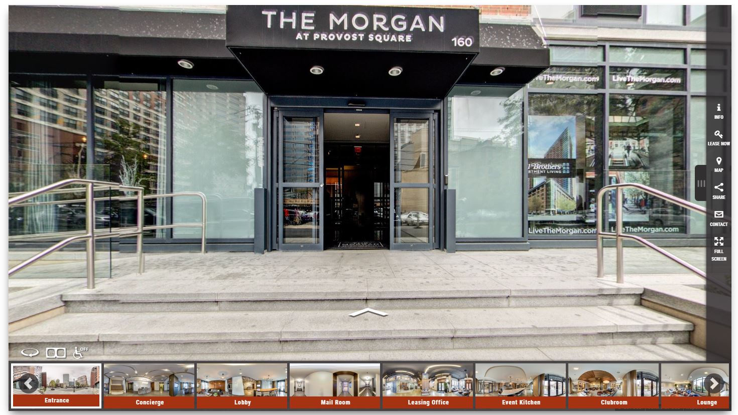 A screenshot of The Morgan at Provost Square's virtual 360 Tour